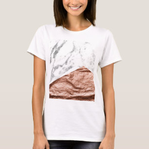 Rose gold foil marble geo T-Shirt