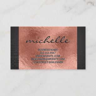 Rose Gold Foil Metallic Trim Business Card
