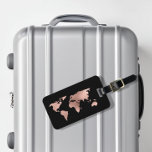 Rose Gold Foil Metallic World Map Luggage Luggage Tag<br><div class="desc">This design was created though digital art. It may be personalised in the area provide or customising by choosing the click to customise further option and changing the name, initials or words. You may also change the text colour and style or delete the text for an image only design. Contact...</div>