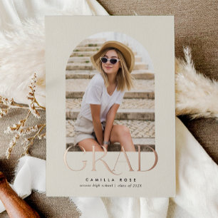 Rose Gold Foil Modern Minimalist Arch Graduation