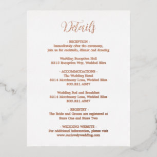 Rose Gold Foil Modern Wedding Enclosure Card