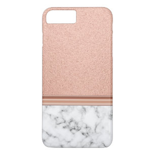 Rose Gold Foil on Marble iPhone 8 Plus/7 Plus Case