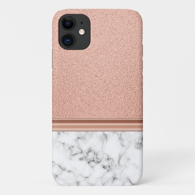Rose Gold Foil on Marble Case-Mate iPhone Case (Back)