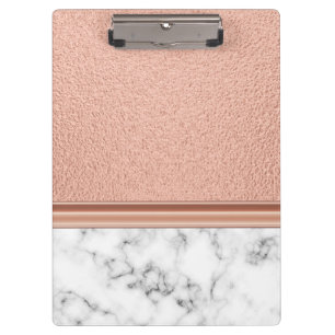 Rose Gold Foil on Marble Clipboard