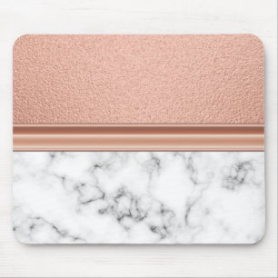 Rose Gold Foil on Marble Mouse Mat