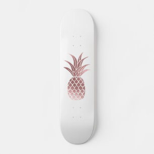 Rose Gold Foil Pineapple Skateboard
