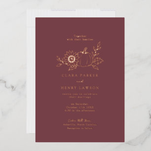 Rose Gold Foil Pumpkin Sunflower Wedding