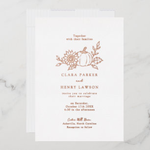 Rose Gold Foil Pumpkin Sunflower Wedding