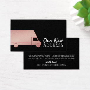 Rose Gold Foil Removal Van, Change of Address Card