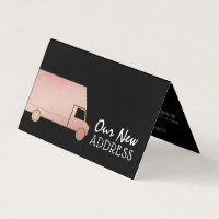 Rose Gold Foil Removal Van, Change of Address Card