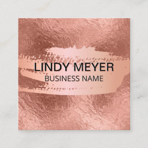 Rose Gold Foil   Rose Gold Brushed Square Business Card