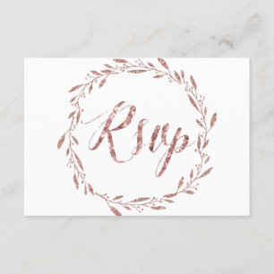 Rose Gold Foil RSVP Cards For Wedding Wreath