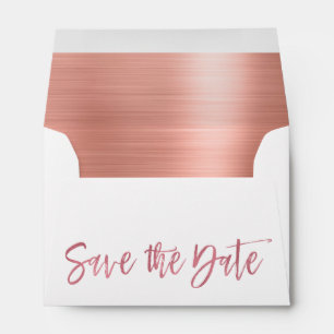 Rose Gold Foil Save the Date Envelopes