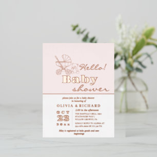 Rose Gold Foil Shine Pink  Baby Shower Invitation