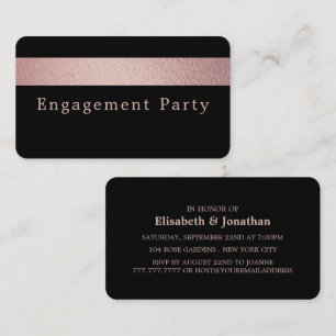 Rose Gold Foil Stripe, Engagement Party Ticket