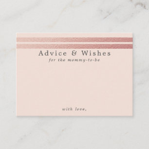 Rose Gold Foil Stripes Blush Pink Advice Cards