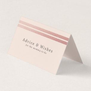 Rose Gold Foil Stripes Blush Pink Advice Cards