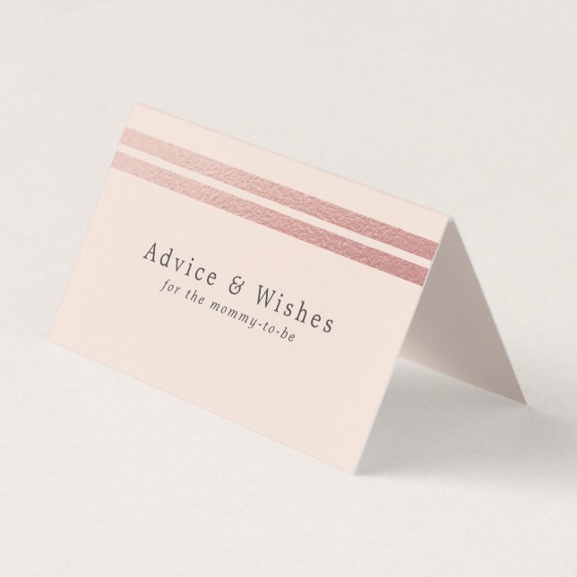 Rose Gold Foil Stripes | Blush Pink Advice Cards (Front)
