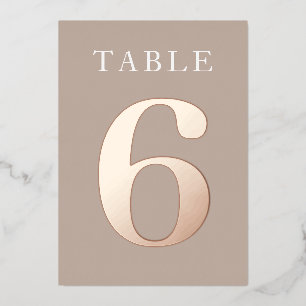 Rose Gold Foil Table Number