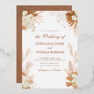 Rose Gold Foil Terracotta Pampas Grass Orchid