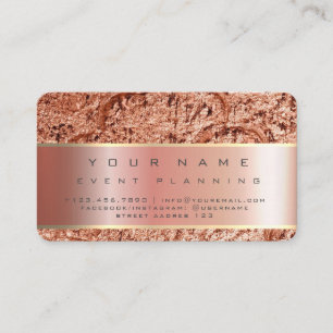 Rose Gold Foil Texture Foil Metal Pink Business Card