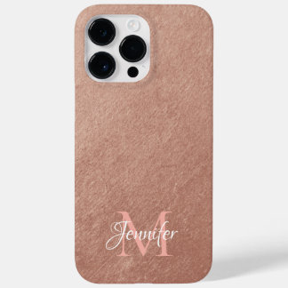 Rose Gold Foil Texture Photo Monogram Case-Mate iPhone 14 Pro Max Case