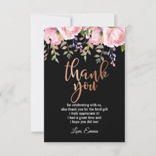 Rose Gold Foil , thank you card