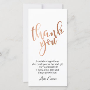 Rose Gold Foil ,  thank you card
