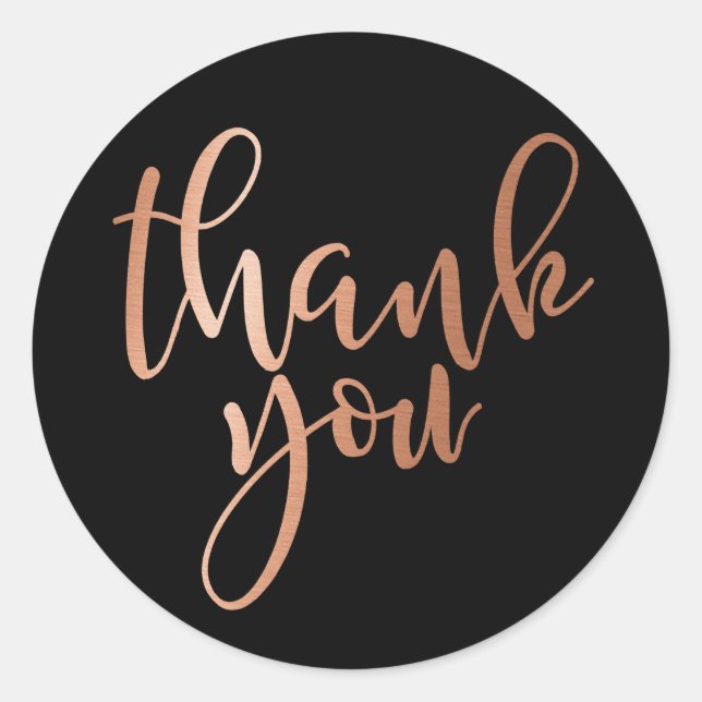 Rose Gold Foil ,  thank you, Sticker (Front)