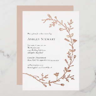Rose Gold Foil Vine Scroll Bridal Shower 