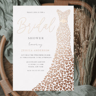 Rose Gold Foil Wedding Dress Bridal Shower