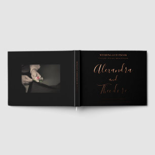 Rose Gold Foil Wedding Guestbook Personalized