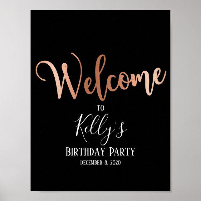 Rose Gold Foil, welcome sign (Front)