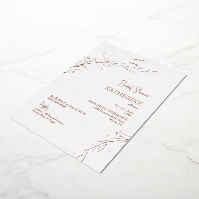 Rose Gold Foliage Bridal Shower Rose Gold (Rotated)