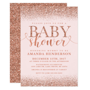 Rose Gold Baby Shower Invitations 2