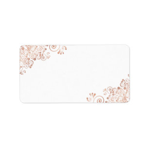 Rose Gold Frills Blank DIY Print Wedding Address Label