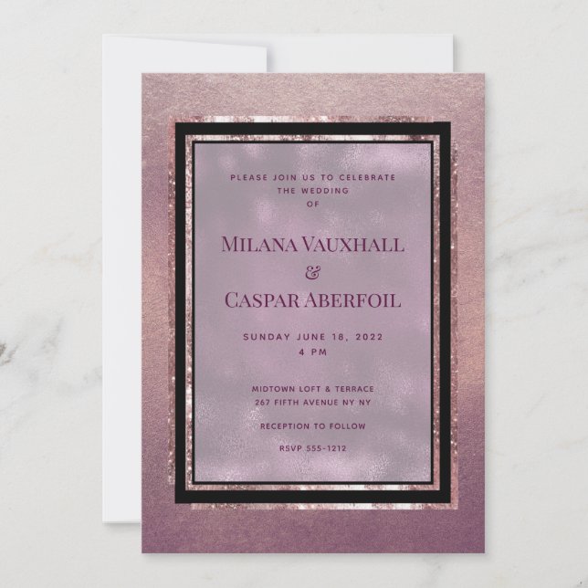 Rose Gold Gallery Wedding & Party Invitation (Front)