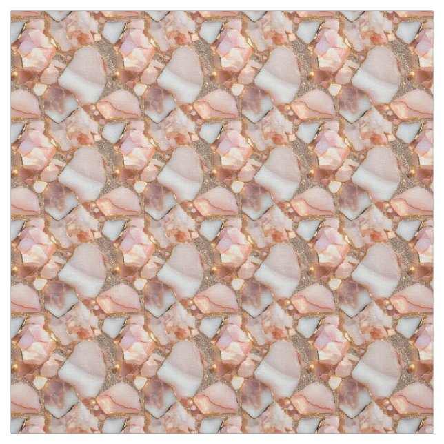 Rose Gold Gemstones  Fabric (Swatch)