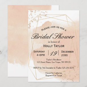 Rose Gold Geometric Bridal Shower Invitation