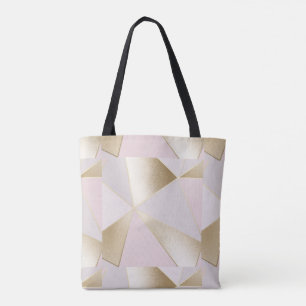 Rose Gold Geometric Design Tote Bag