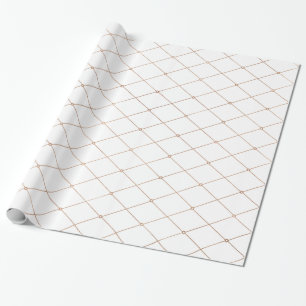 Rose Gold Geometric Diamond Pattern Wrapping Paper