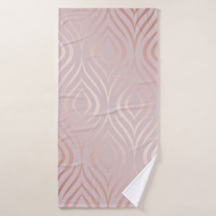 Rose gold geometric seamless pattern bath towel