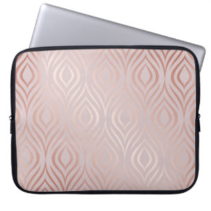 Rose gold geometric seamless pattern laptop sleeve