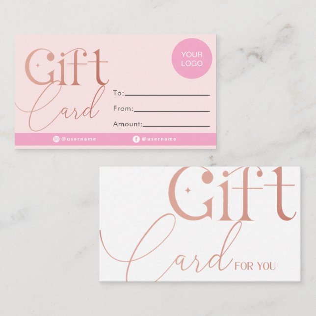 Rose Gold Gift Card (Front/Back)