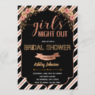 Rose Gold Girls Night Out theme Invitation