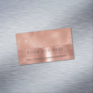Rose Gold Girly Lace Magnetic Business Card