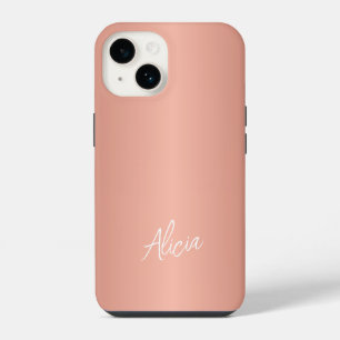 Rose gold girly signature name personalised iPhone 14 case