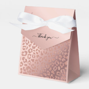 Rose Gold Glam Animal Print Glittery Favour Box