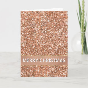 Rose Gold Glam Christmas Holiday Card
