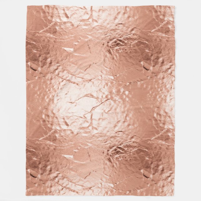 Rose Gold Glam Fleece Blanket (Front)